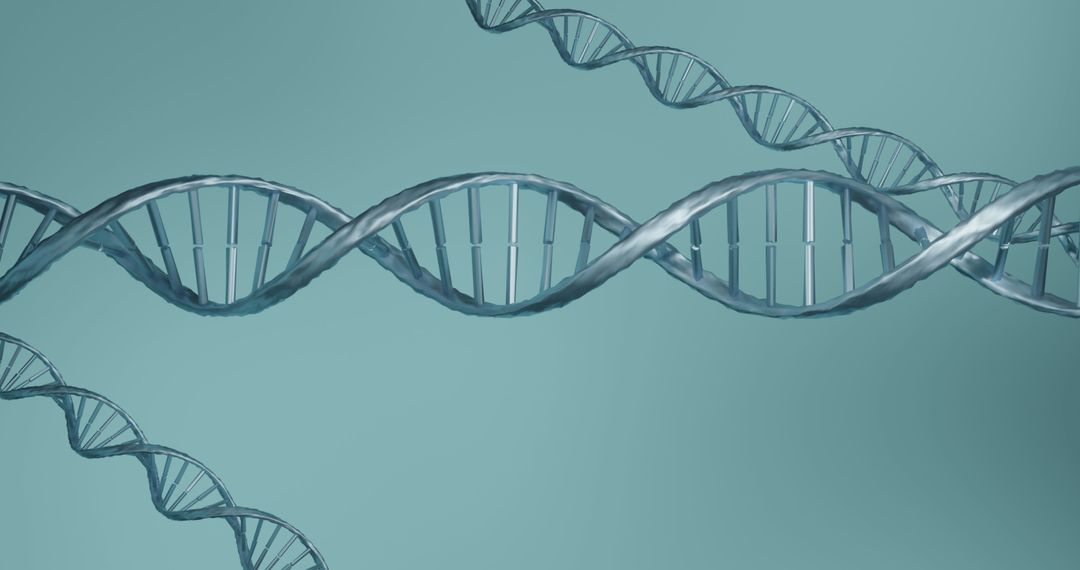 DNA Double Helix Representation on Blue Background