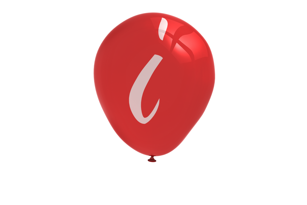 Red Balloon with Letter 'I' on Transparent Background Isolated PNG - Download Free Stock Images Pikwizard.com