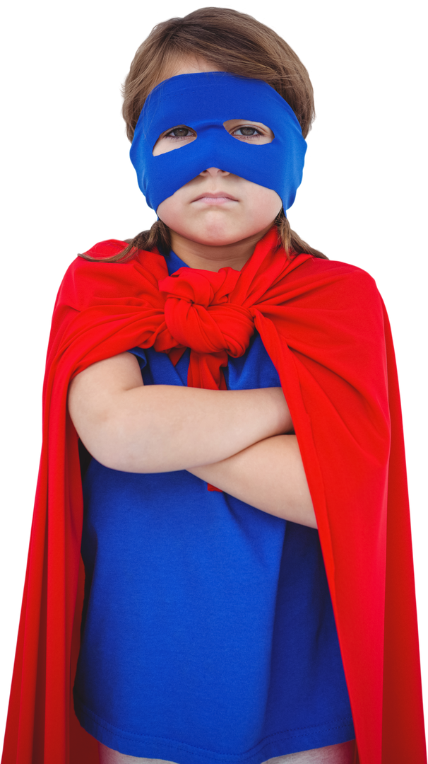 Young Girl in Superhero Costume Standing Against Transparent Background - Download Free Stock Images Pikwizard.com