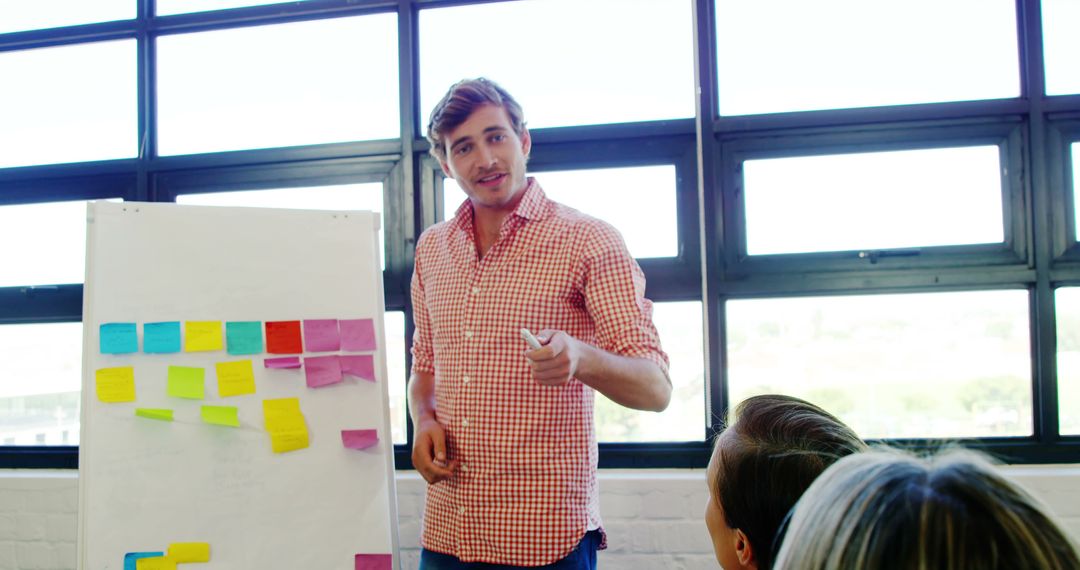 Young Professional Presenting Ideas in Creative Workshop