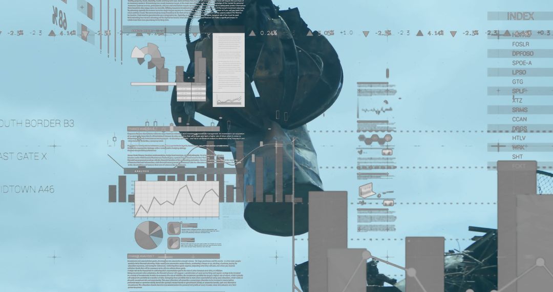 Digital Composite of Scrap Shearing Machine and Data Visuals