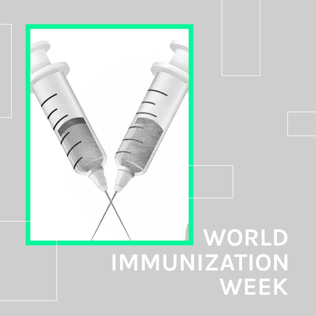 World Immunization Week Concept with Syringe Icons and Text - Download Free Stock Templates Pikwizard.com