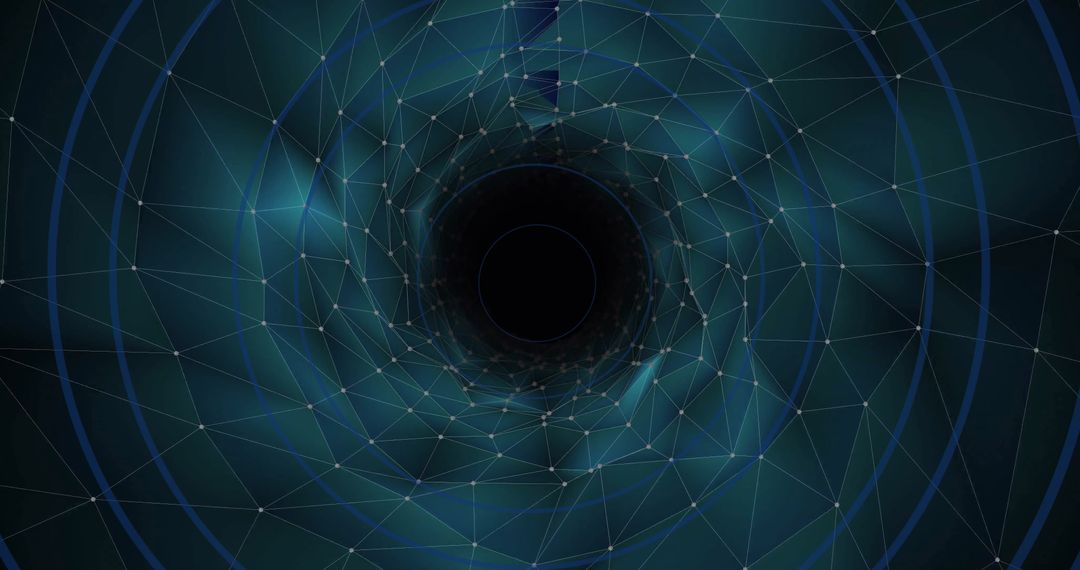 Futuristic Tunnel with Web of Connections