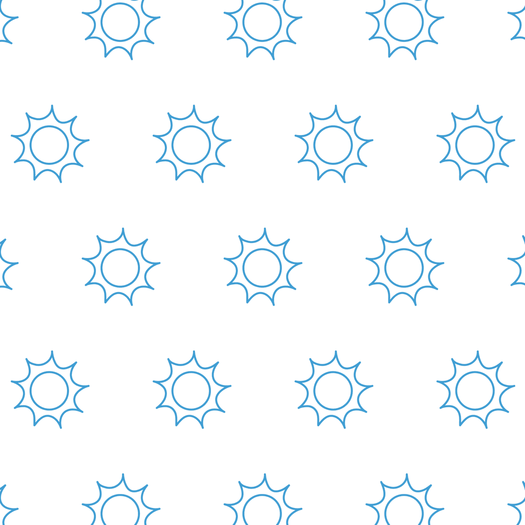 Transparent Pattern with Blue Sun Shapes on Repeat