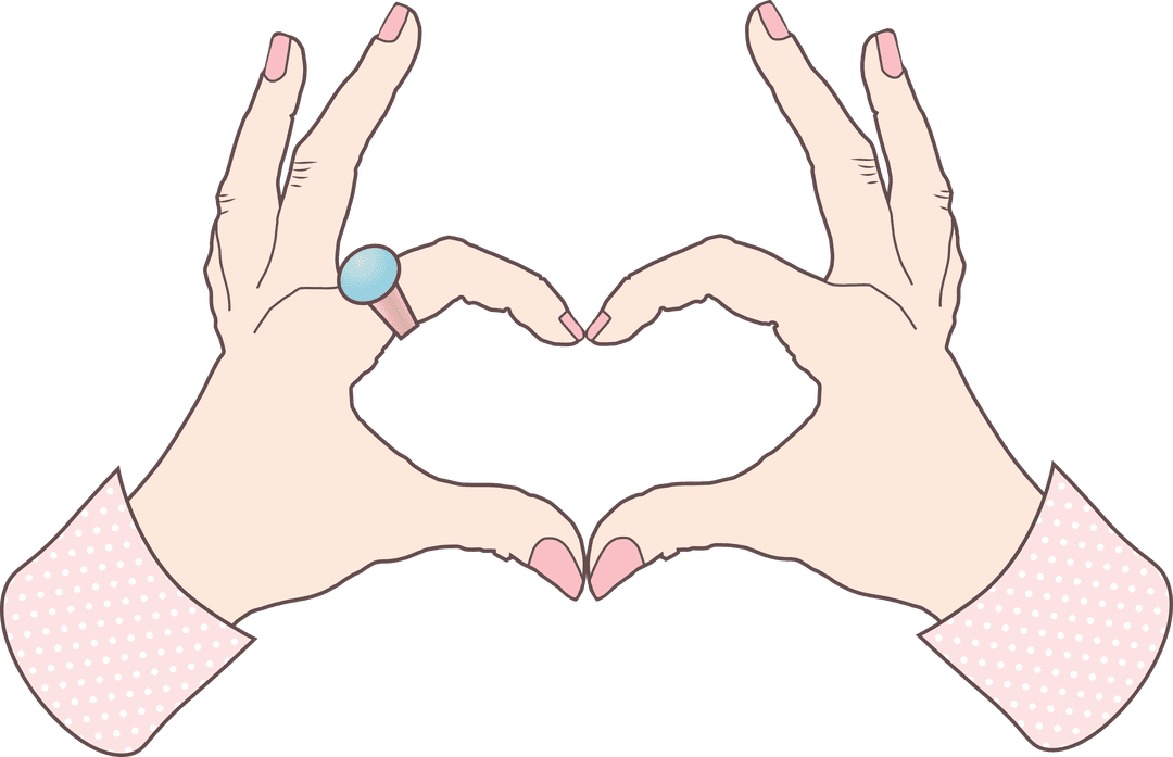 Transparent Heart Shape Gesture with Female Hands