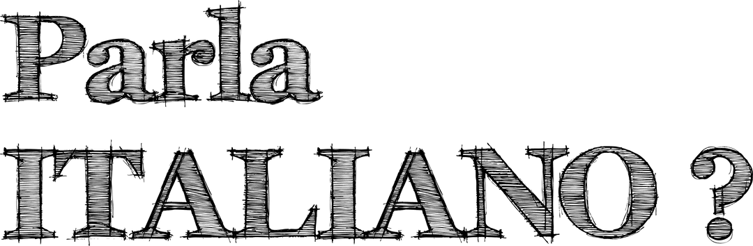 Parla Italiano Text on Transparent Background for Language Themed Designs