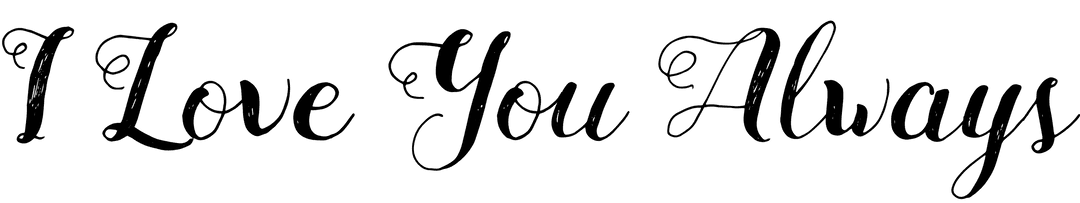 Valentine's Day Romantic Text on Transparent Background