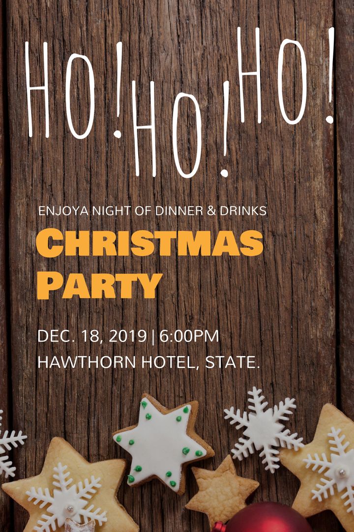 Christmas Party Invitation with Festive Cookies