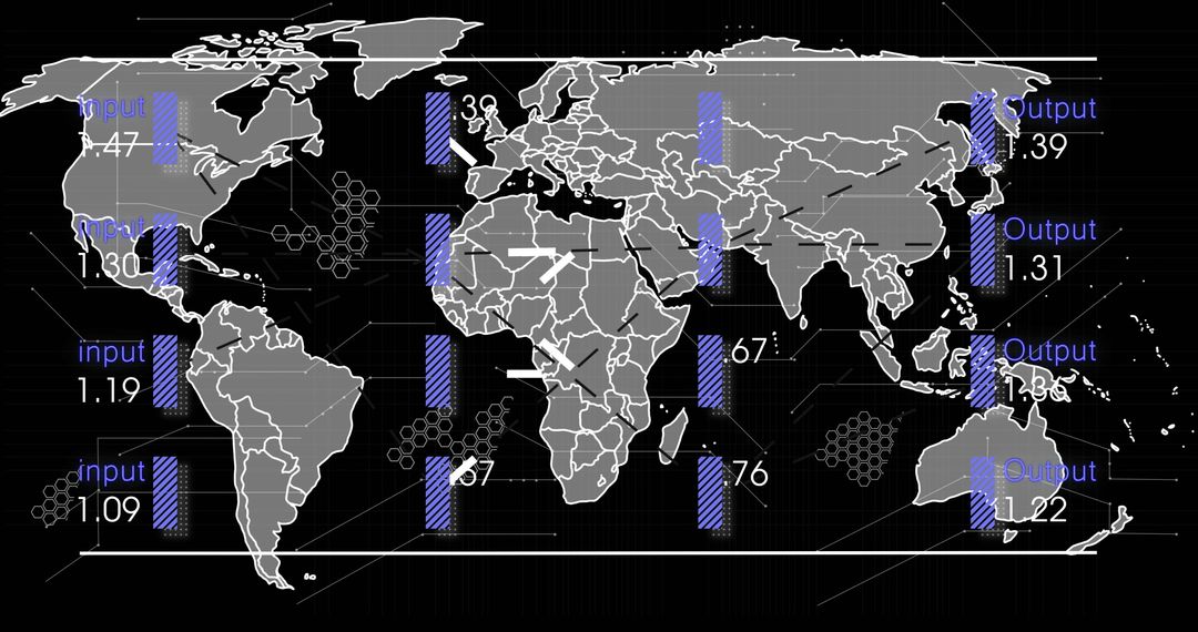 global data processing concepts on world map background - Free Images, Stock Photos and Pictures on Pikwizard.com