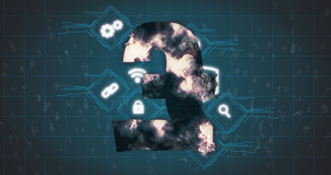 Data Processing Technology with Pound Symbol Overlay