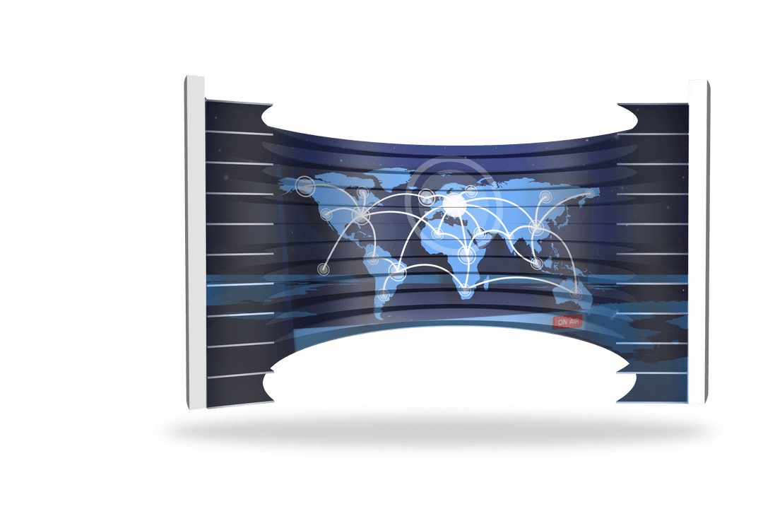 Abstract Transparent World Map on Digital Background