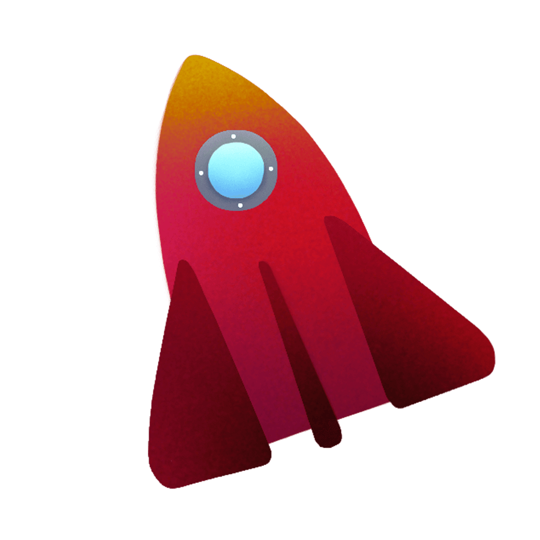 Futuristic Stylized Rocket Ship on Transparent Background