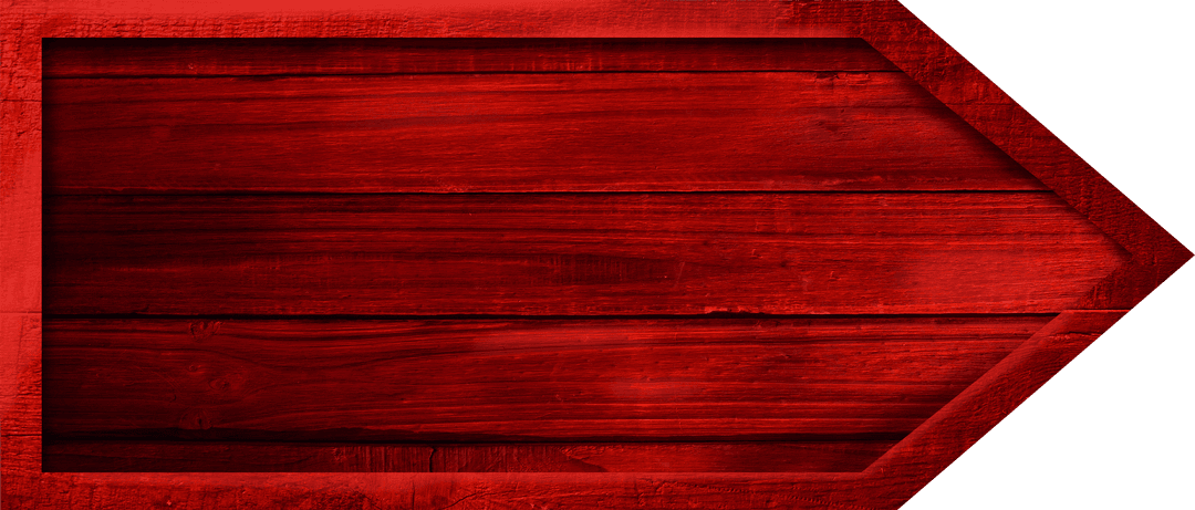 Transparent Red Wooden Arrow Signboard In Rustic Style