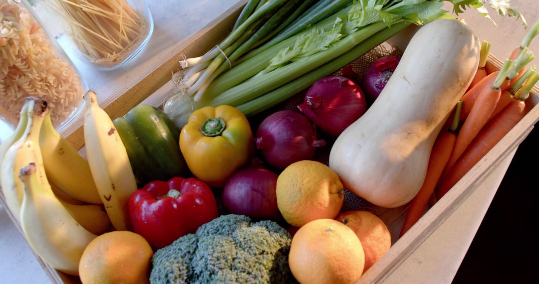 Fresh Organic Vegetables and Fruits on Kitchen Countertop - Free Images, Stock Photos and Pictures on Pikwizard.com