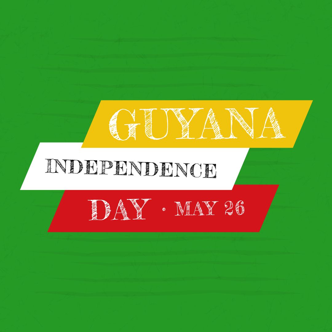 Guyana Independence Day Celebration Text Graphic