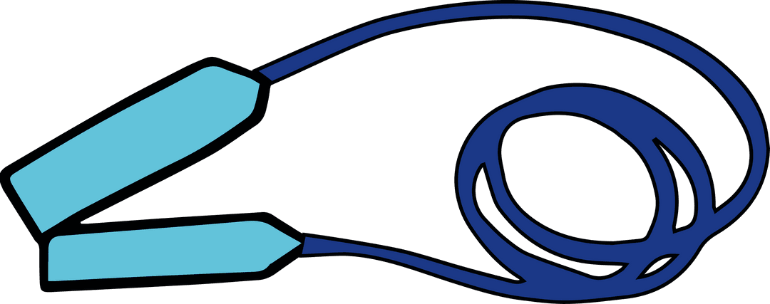 Flat Design Coiled Jump Rope on Transparent Background