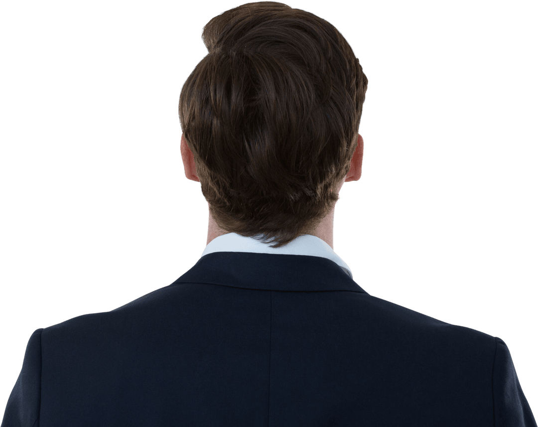 Rear View of Professional Businessman Transparent Background