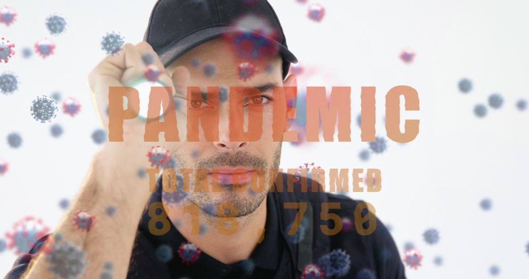 Pandemic Concept Overlay with Reported Cases and Man