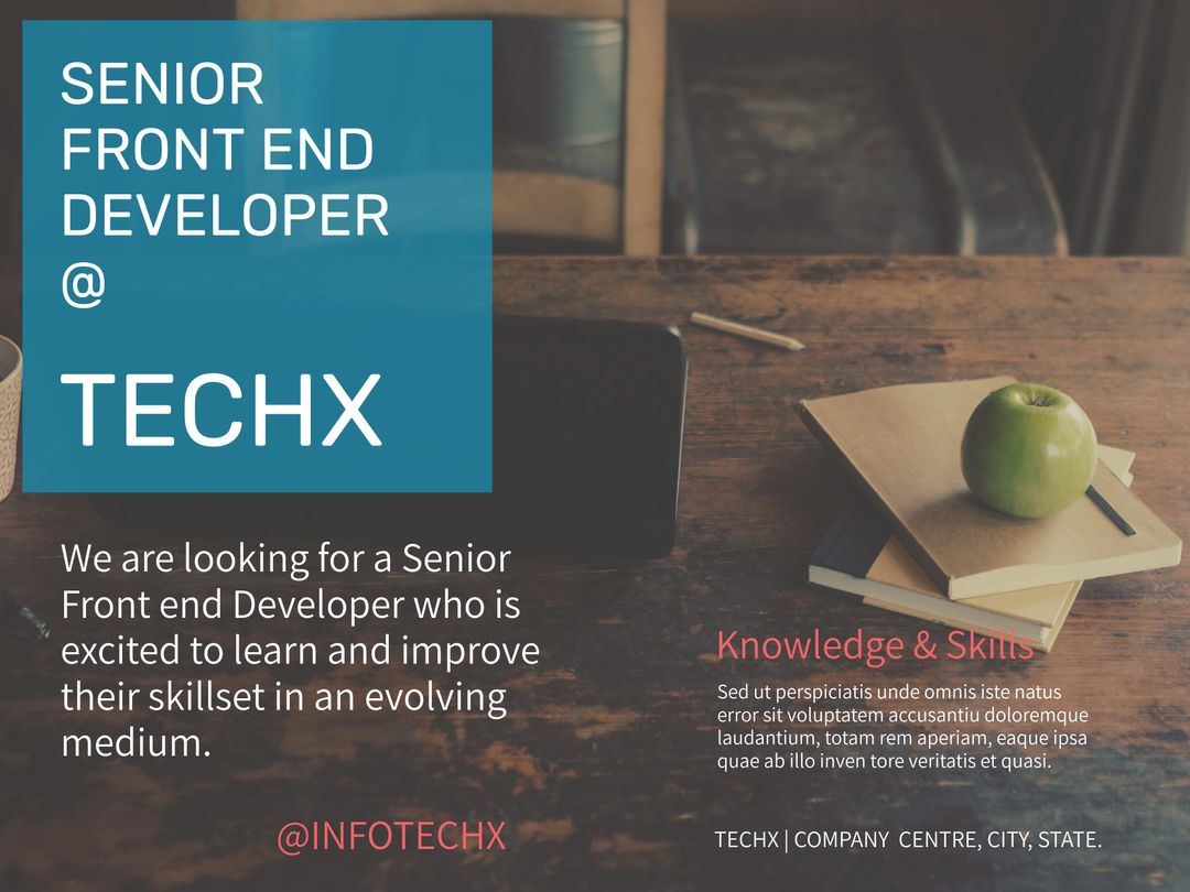Senior Front End Developer Recruitment Posting with Growth Symbolism