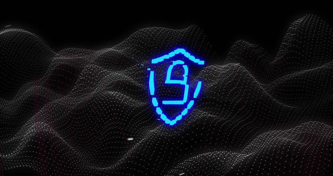 Digital Padlock Icon Highlighting Cybersecurity Amid Digital Waves