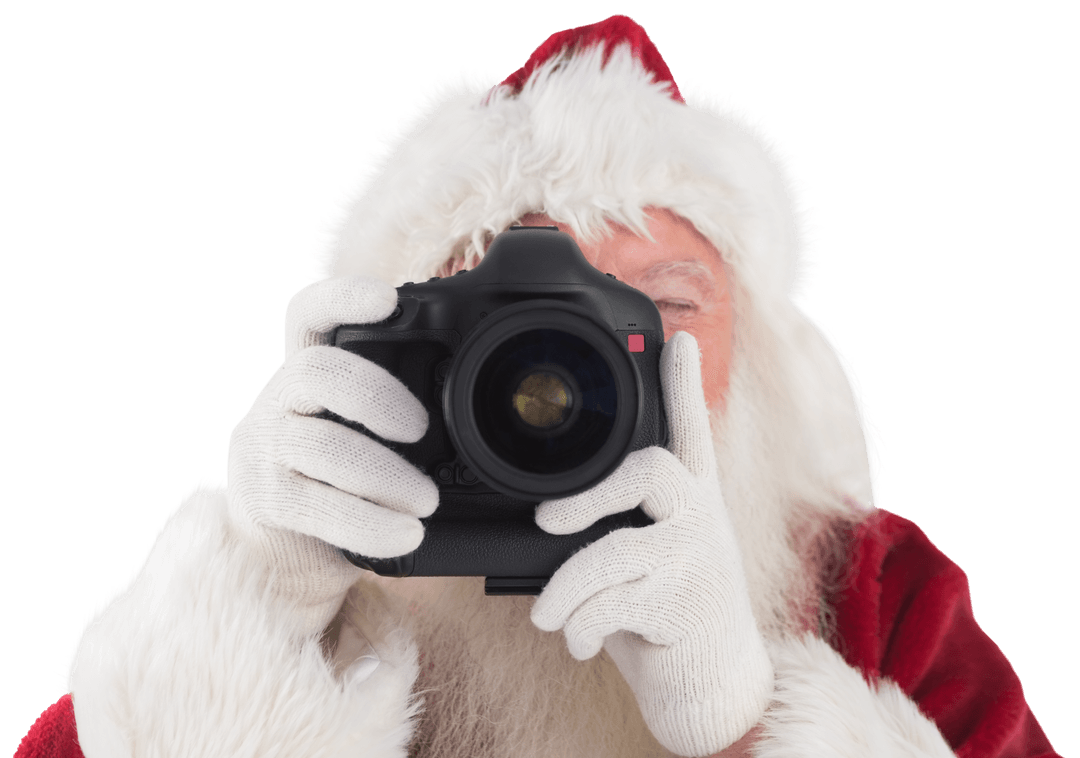 Transparent Santa Photographing with Modern Camera