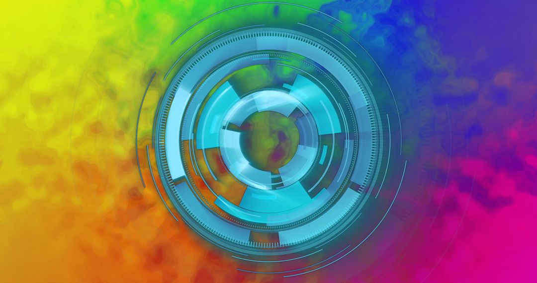 Abstract Futuristic Tech Interface with Vivid Colors