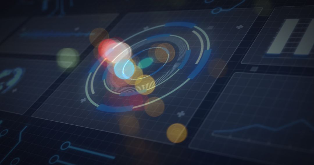 Abstract Digital Interface with Neon Light Effects