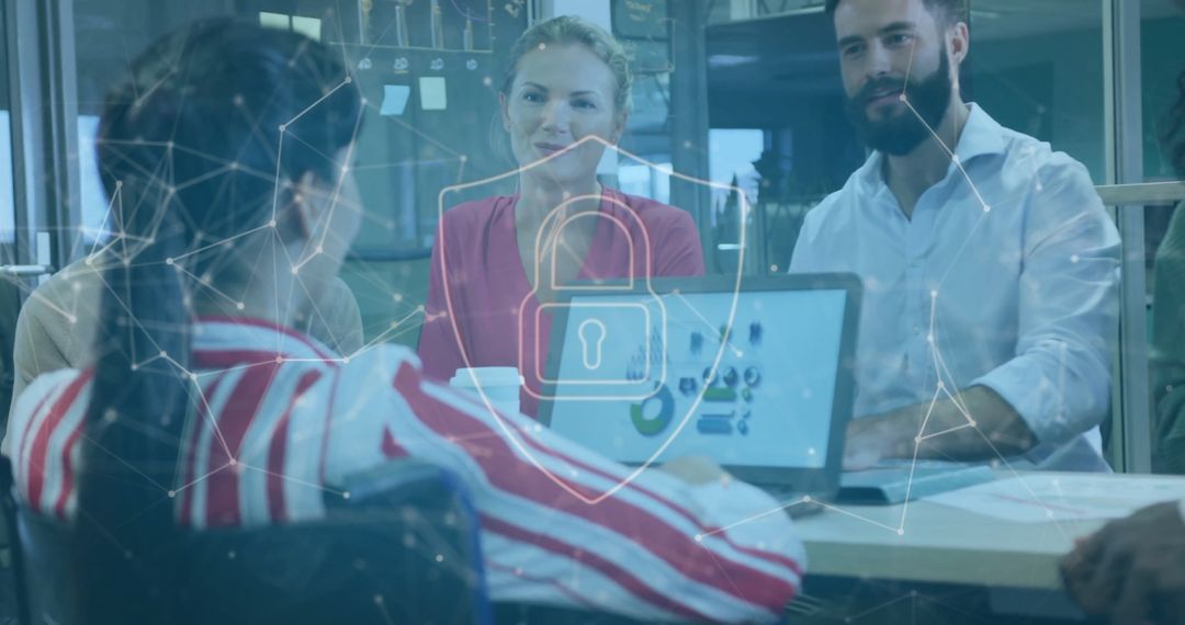 Business Team Discussing Data Security and Strategy at Conference Table