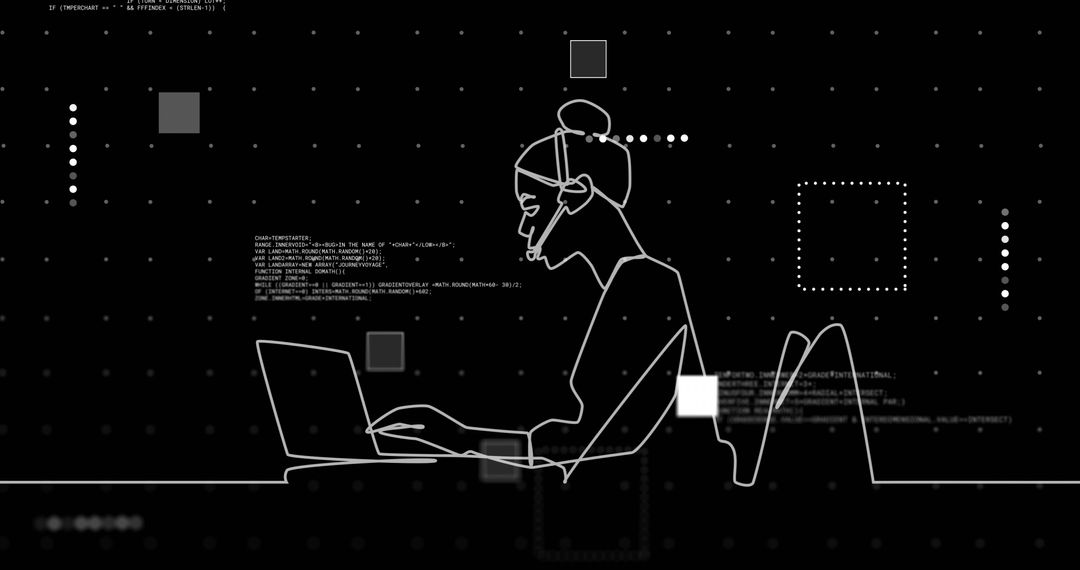 Woman Engaging with Secure Computer Data