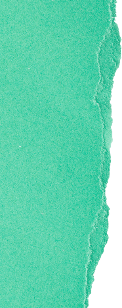 Green Torn Paper with Transparent Background and Copy Space