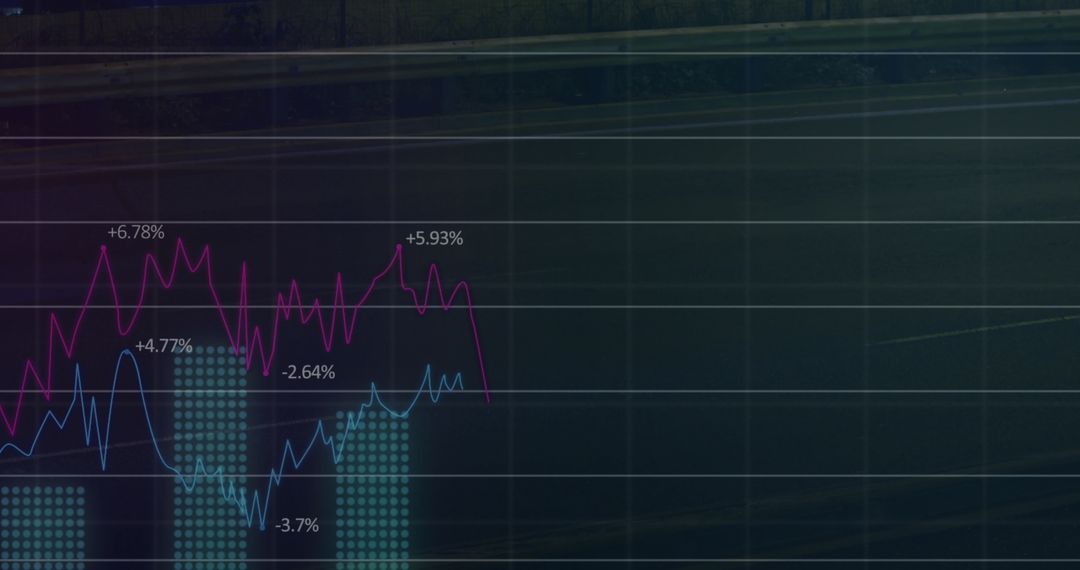 Digital Financial Data Overlay on Urban Street Scene