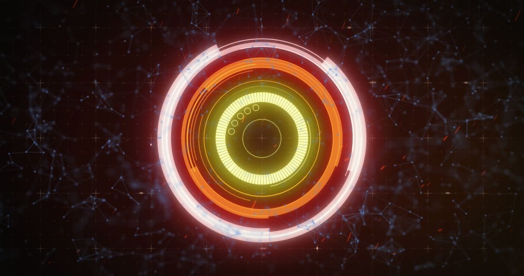 Futuristic Digital Interface with Glowing Data Halo