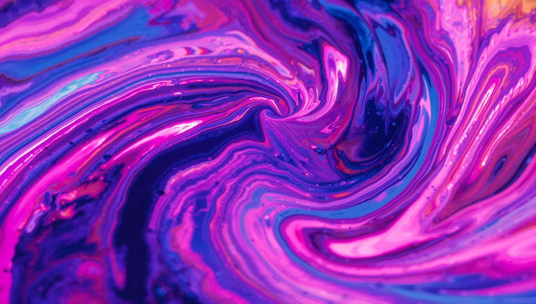Vibrant Swirls of Magenta and Blue Abstract Fluid Art