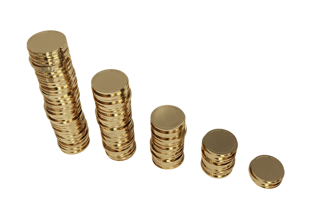 Transparent Row of Stacked Gold Coins for Financial Growth Concept - Download Free Stock Images Pikwizard.com