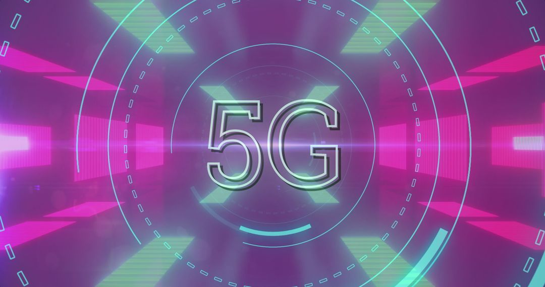 5G Technology Digital Interface with Glowing Background