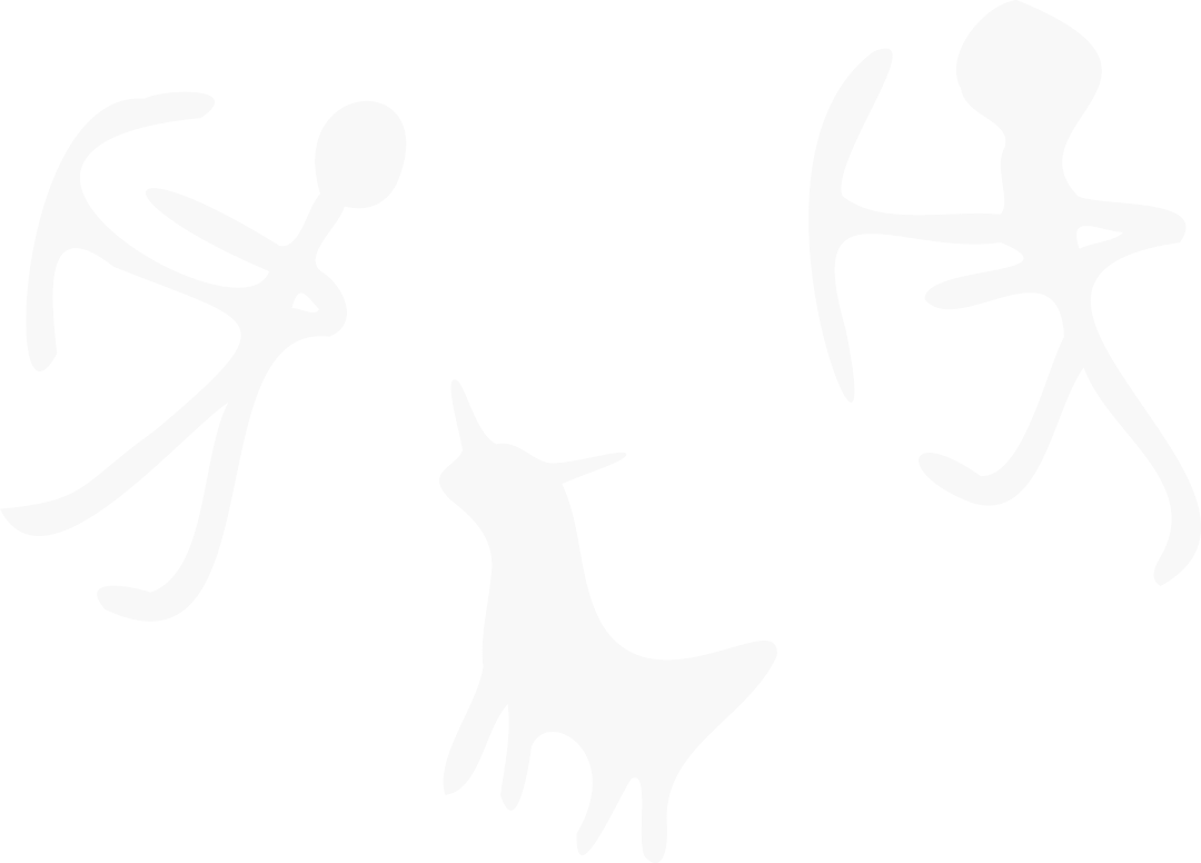 Primitive Hunters and Prey on Transparent Background - Symbolic Cave Art