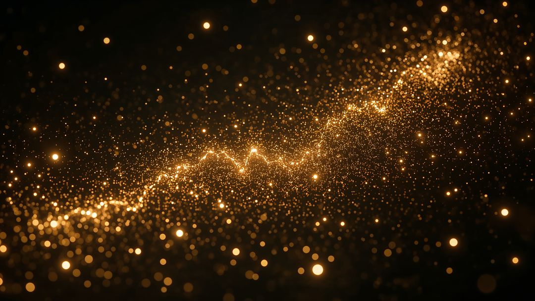 Luminous Golden Particle Stream in Cosmic Dark Space