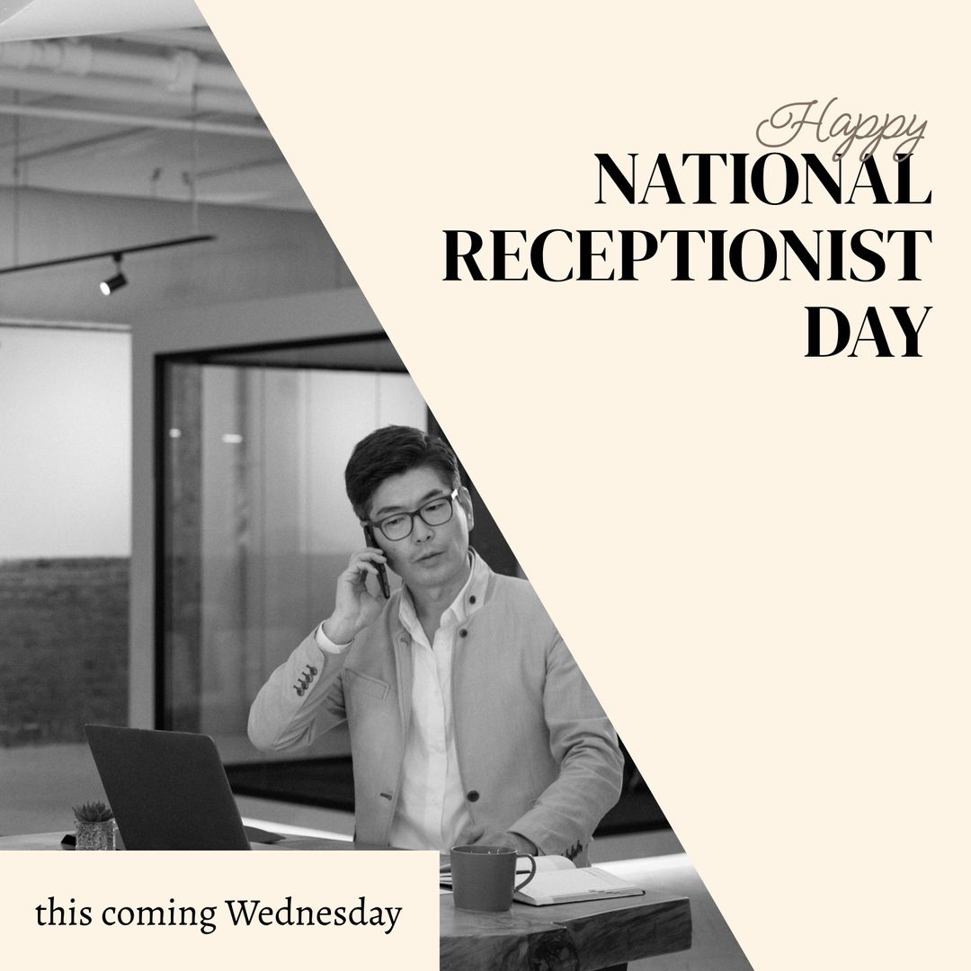 Celebrating National Receptionist Day with Focused Businessman