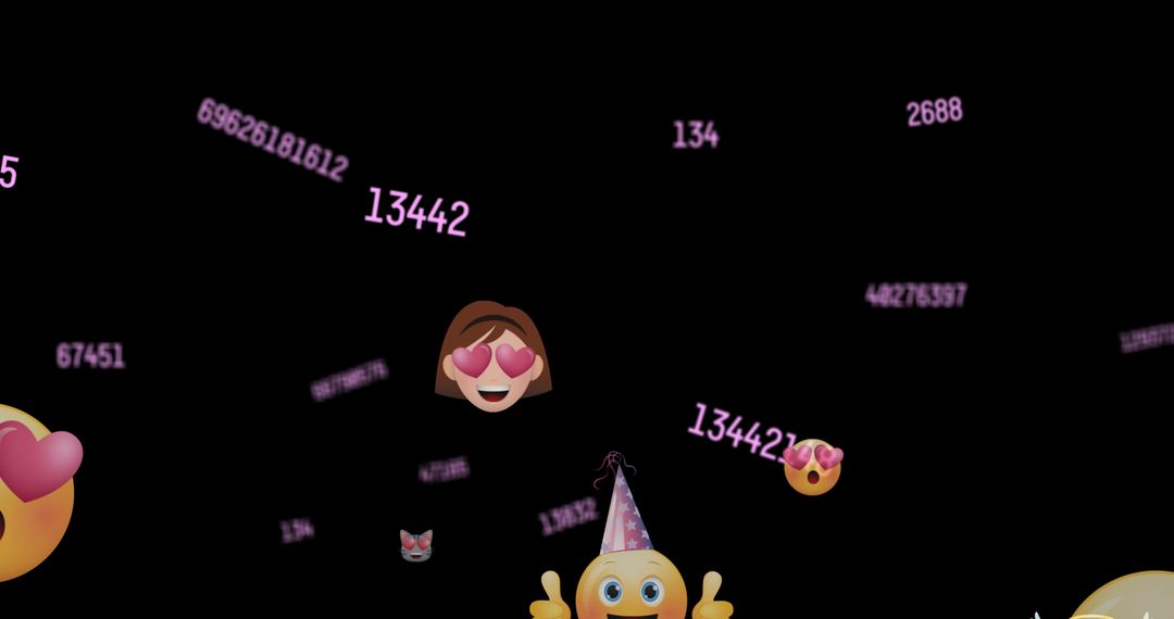 Floating Social Media Icons Over Digital Matrix