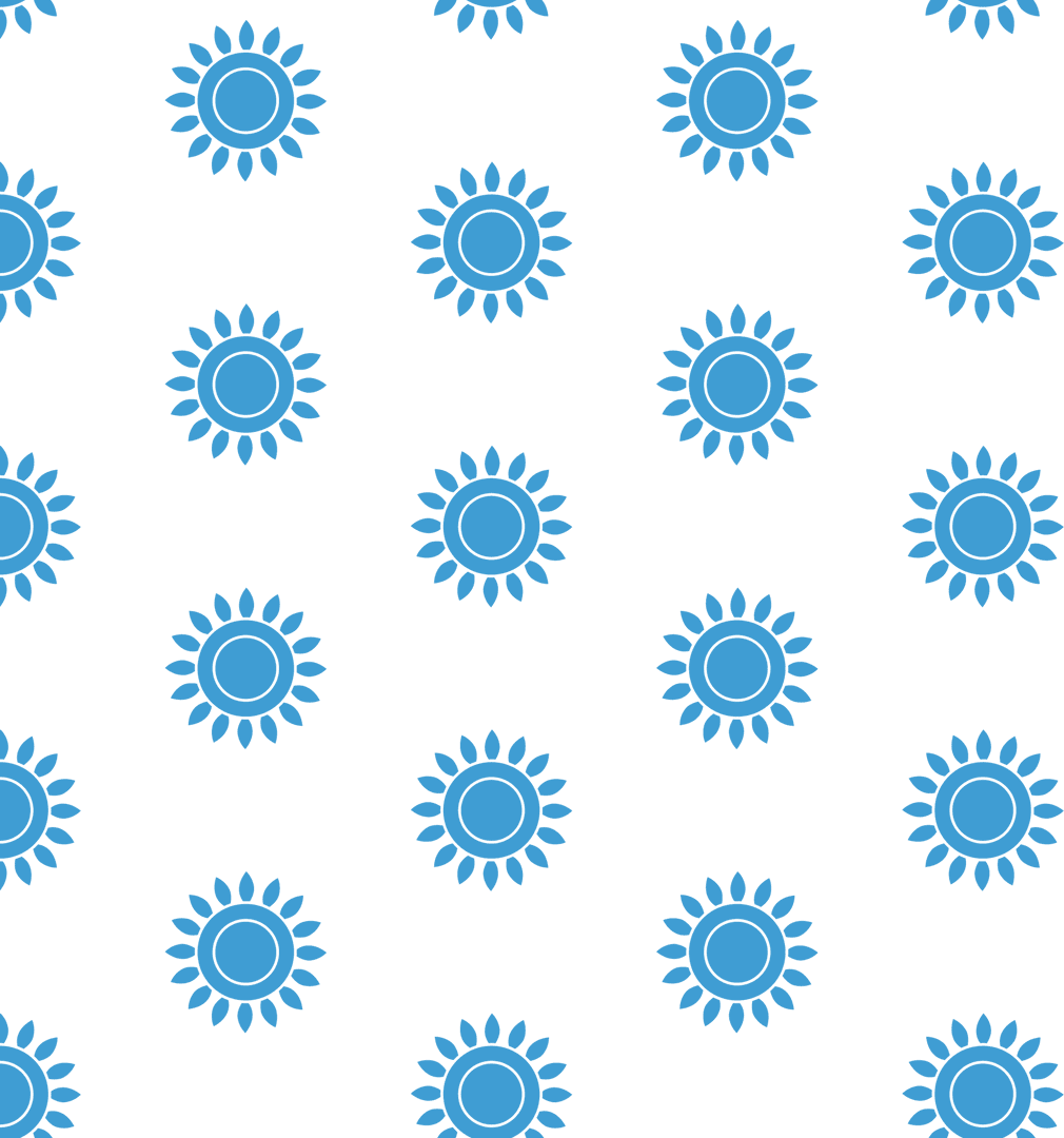 Blue Rosettes Pattern on Transparent Background