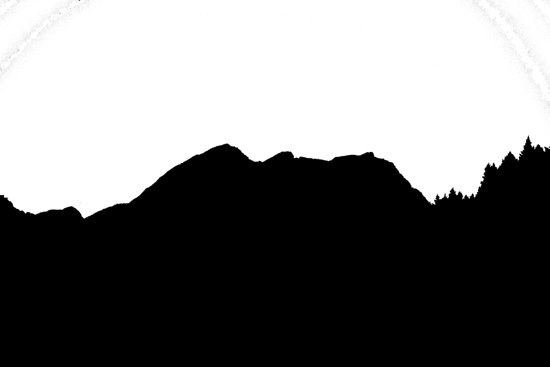 Silhouette of Hilly Landscape on Transparent Background Illustration