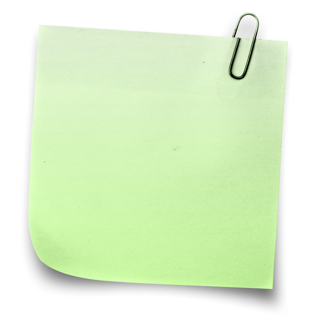 Green Transparent Sticky Note with Paper Clip Isolated - Download Free Stock Images Pikwizard.com