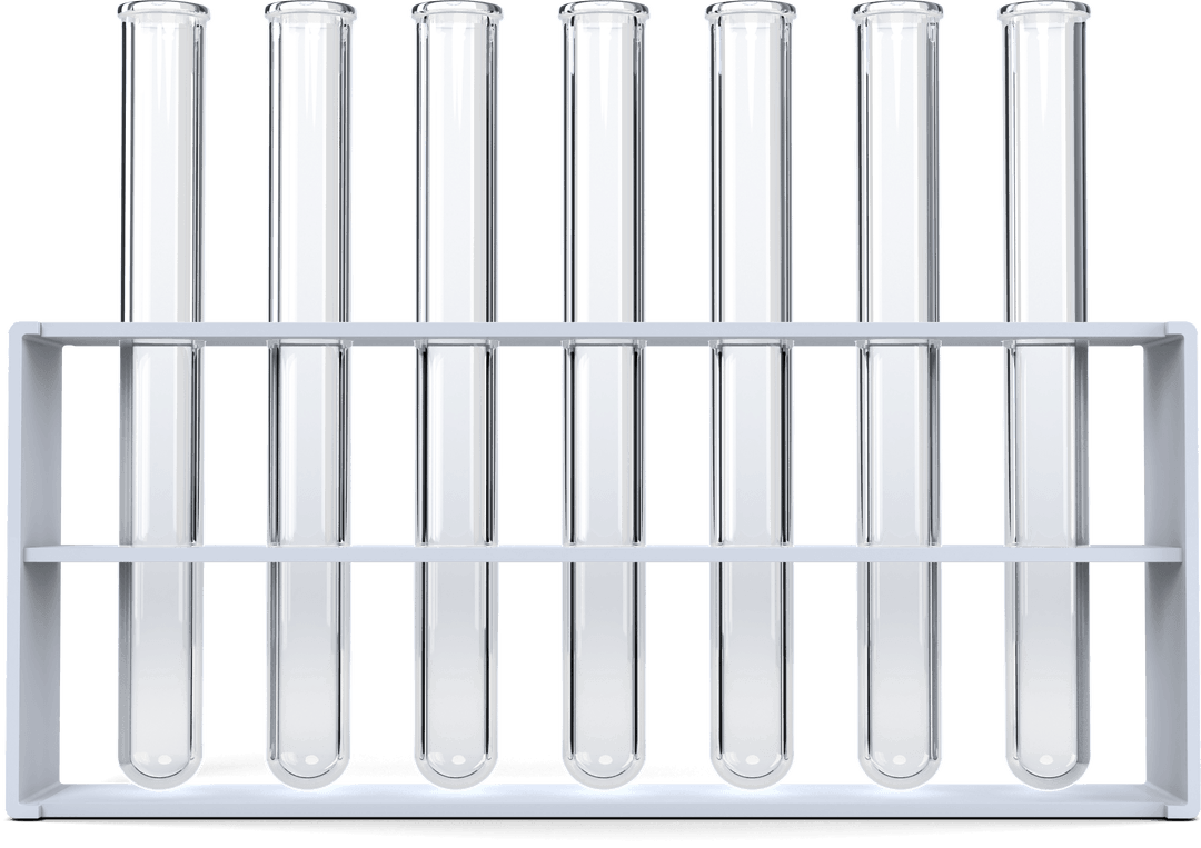 Transparent Test Tubes in Laboratory Rack