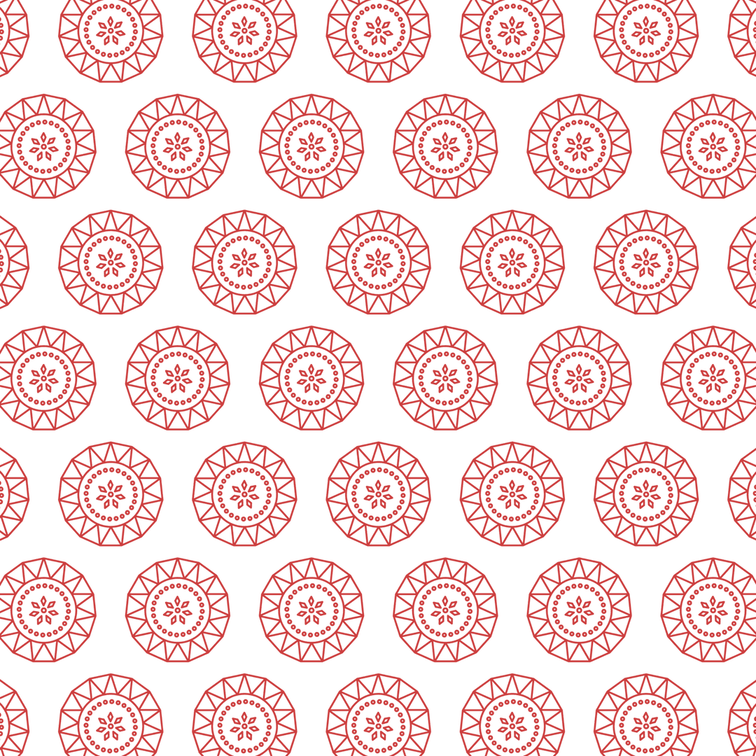 Red circular pattern design isolated on transparent background