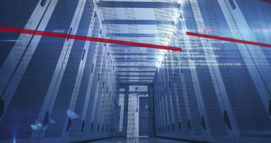 High-Tech Data Servers with Digital Interface Overlay