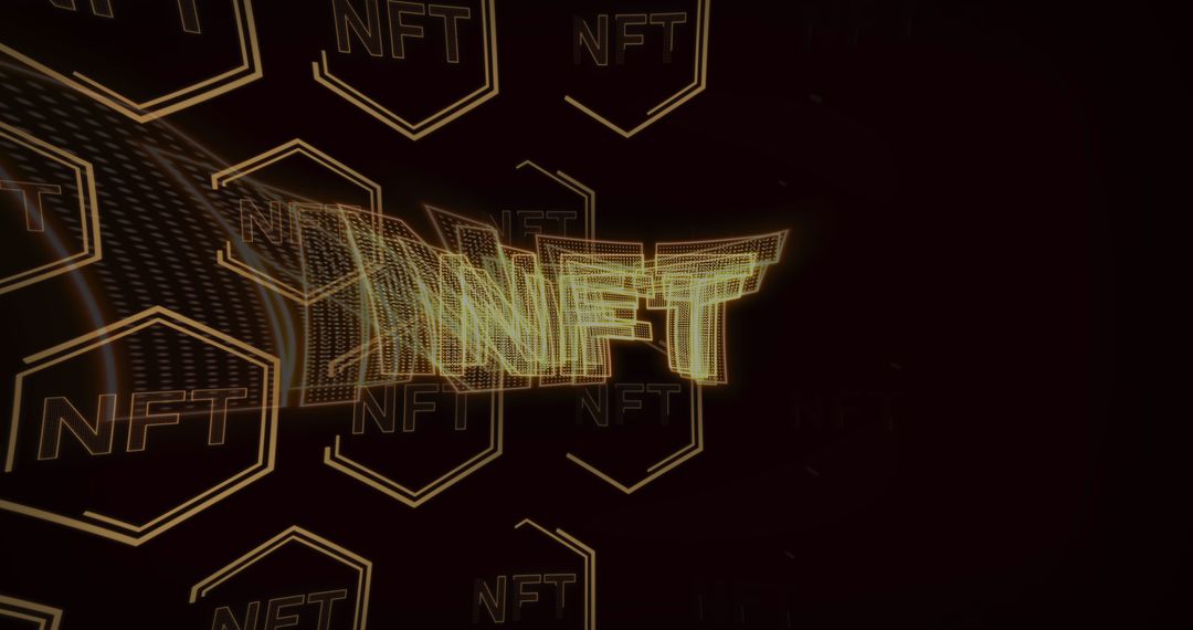 Futuristic Digital Cryptocurrency NFT Symbols Motion