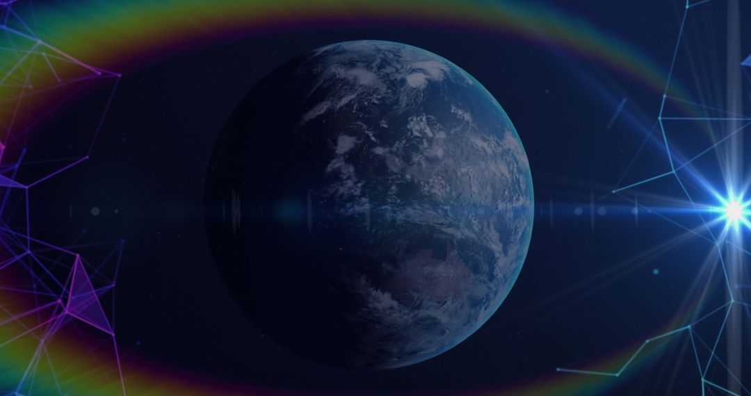 Digital Networks Surrounding Earth in Cosmic Glow