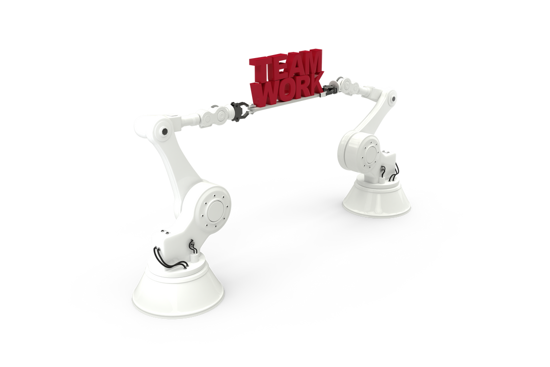 Robotic Arms Holding Teamwork Concept Text on Transparent Background - Download Free Stock Images Pikwizard.com