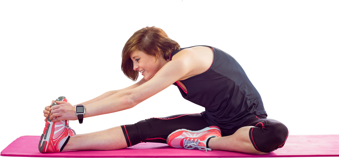 Woman Stretching on Yoga Mat with Transparent Background - Download Free Stock Images Pikwizard.com