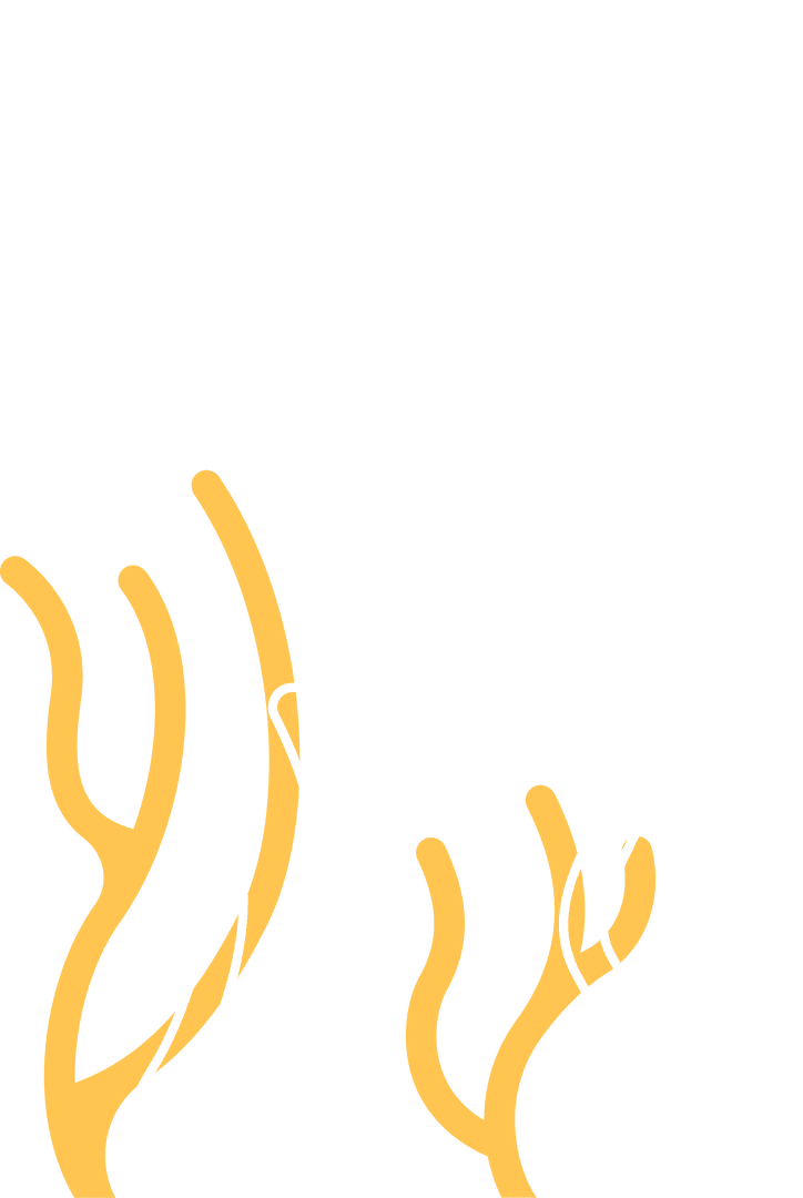 Abstract Wavy Lines Emulating Seaweed with Transparent Background